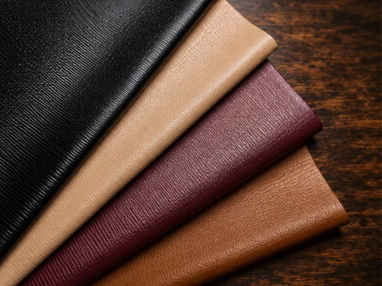 PVC synthetic leather in multiple colours and grain finishes